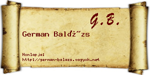 German Balázs névjegykártya